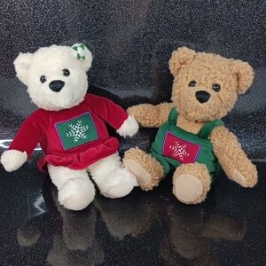 Vintage Hallmark Kiss Kiss Mistletoe Magnetic Bears.
